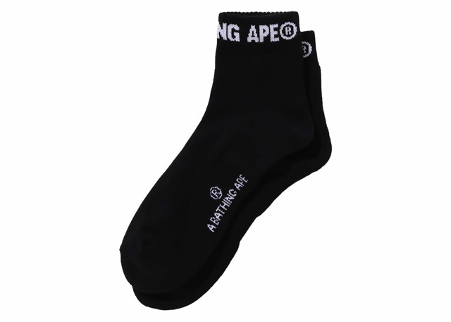 Zoknik és harisnyanadrágok BAPE BAPE Logo Short Socks Black Fekete | 1K30-184-005