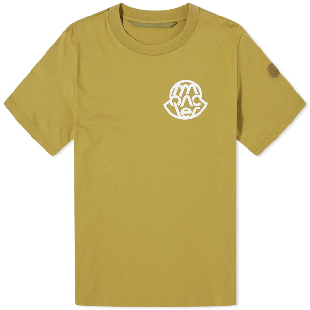 Póló Moncler Text Logo T-Shirt Sárga | 8C000-46-89AJS-81O