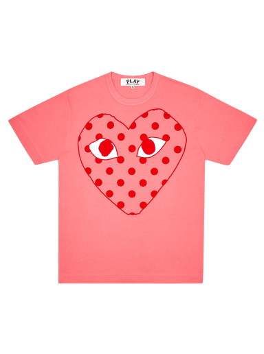 Póló Comme des Garçons PLAY Pastelle Polka Dot Logo T-Shirt Rózsaszín | AZ T276 051 3