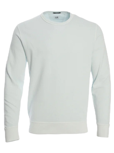 Pulóver C.P. Company Cotton Fleece Resist Dyed Sleeve Logo Crewneck Kék | 12CMSS263A005398S820
