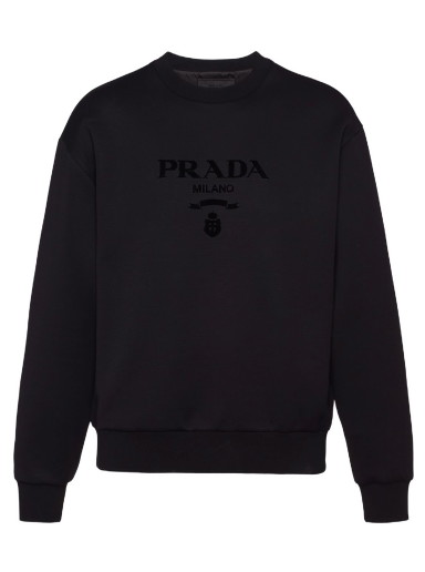 Pulóver Prada Chenille Logo Crewneck Fekete | UJL207S2211Z54