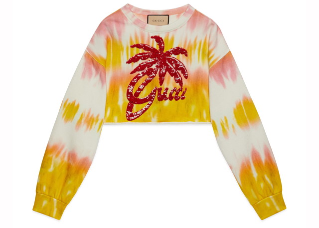 Póló Gucci Tie Dye Cotton Jersey Yello Pink White Sárga | 708510 XJEQ9 7534