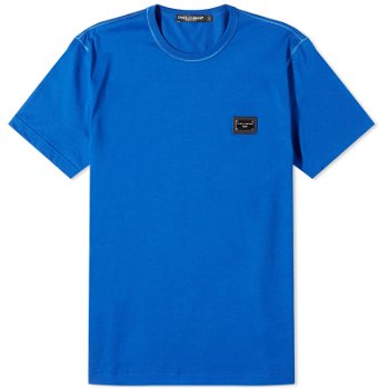 Dolce & Gabbana Plate Crew Neck T-Shirt Blue G8PT1TG7F2I-BA232