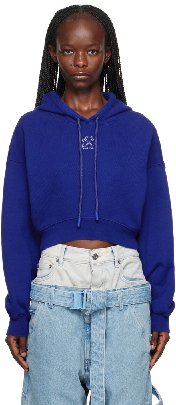 Sweatshirt Off-White Blue Mini Arrow Hoodie Kék | OWBB056F23JER0034501