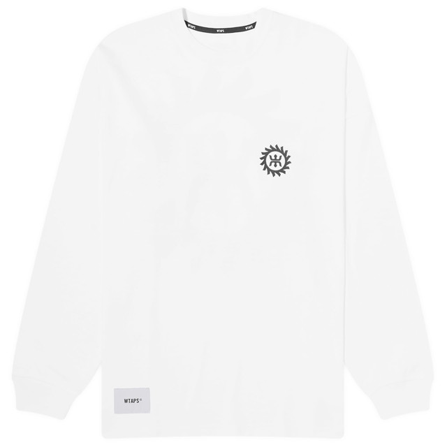 Póló WTAPS 19 Long Sleeve Printed Fehér | 241ATDT-CSM19-WHT