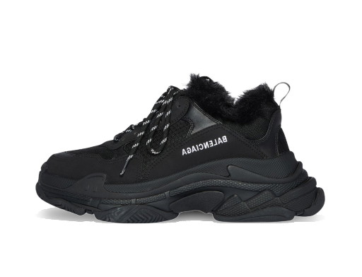 Sneakerek és cipők Balenciaga Triple S Fake Fur Black Fekete | 668563W3CQ51000