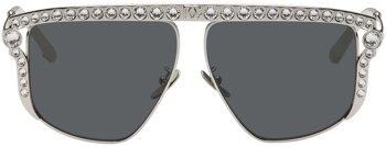 Dolce & Gabbana Silver Crystal-Cut Sunglasses 8056597649452 0DG2281B