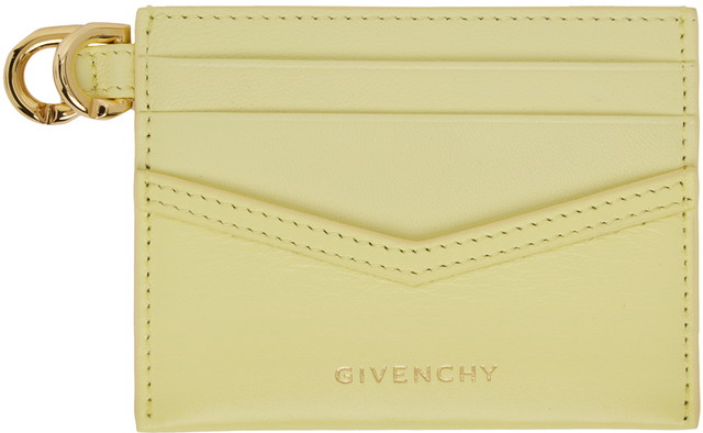 Pénztárca Givenchy Voyou Leather Card Holder Sárga | BB60LPB1KR758