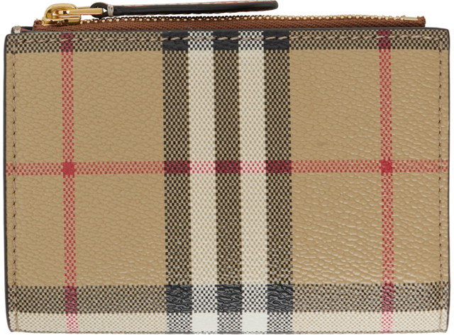 Pénztárca Burberry Check Small Bifold Wallet Bézs | 8079204