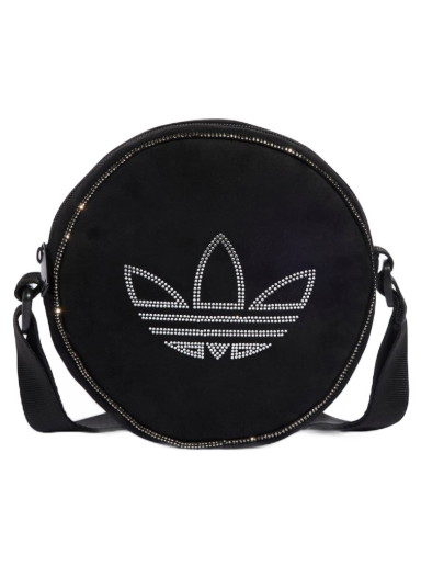 Válltáskák adidas Originals Rhinestones Fake Suede Round Bag Fekete | IT7387