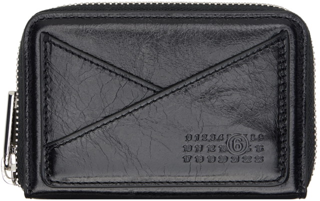 Pénztárca Maison Margiela MM6 6 Zip Wallet Fekete | SA6UI0016 P6445