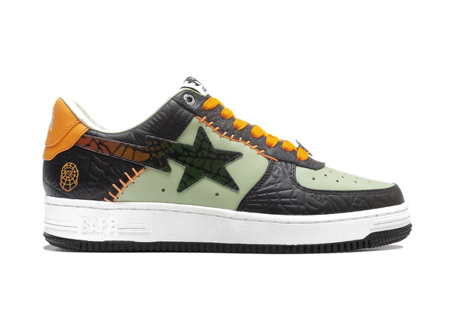 Sneakerek és cipők BAPE Bape Sta Low 2021 "Halloween" Zöld | 001FWH701018-BLK-A/1H70191018