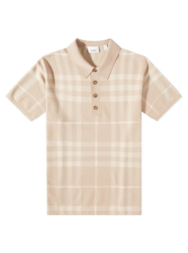 Pólóingek Burberry Wellman Merino Check Polo Shirt Bézs | 8068482A7405