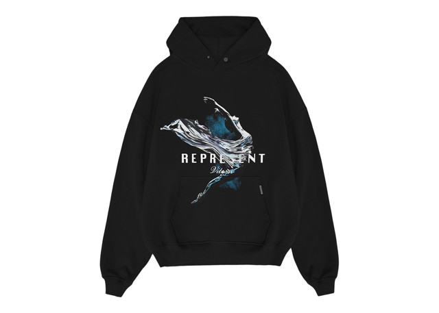 Sweatshirt Represent Clo Represent Vitesse Hoodie Jet Black Fekete | M04221-01