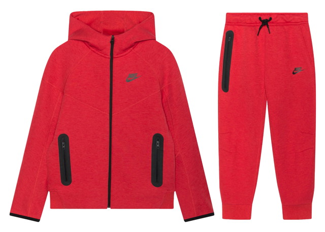 Sweatshirt Nike Sportswear Tech Fleece Full-Zip Hoodie & Joggers Set 
Piros | FB7921-672/FB8002-672