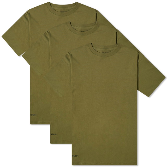 Póló WTAPS Skivvies 3-Pack T-Shirt Zöld | 241MYDT-UWM01-OLV