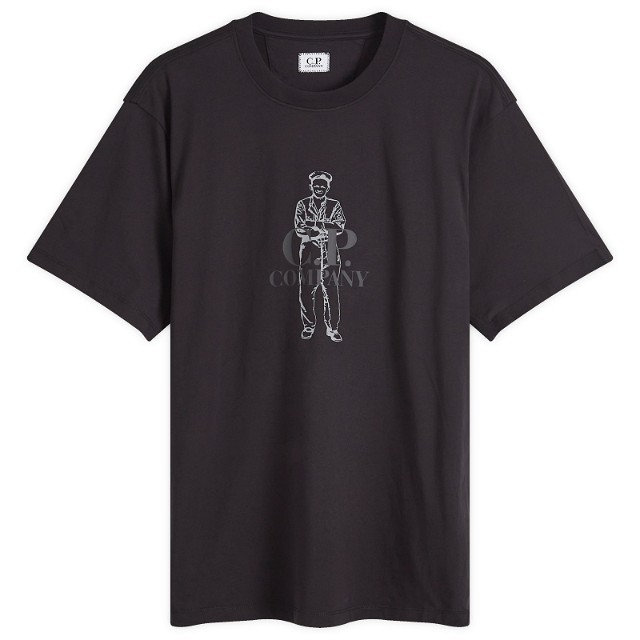 Póló C.P. Company British Sailor T-Shirt Fekete | 17CMTS063A-005100W-999
