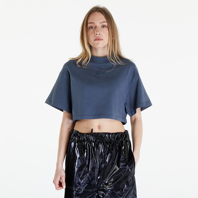 Washed Cropped Tee Washed Stone Blue