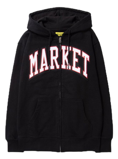 Sweatshirt MARKET Arc Zip-Up Hoodie Fekete | 397000384