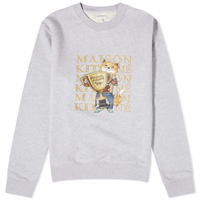 Pulóver MAISON KITSUNÉ Fox Champion Regular Crewneck Szürke | LM00311KM0001-H150