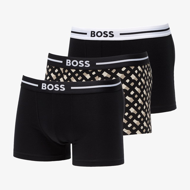 Boxerek BOSS Bold Design Trunk 3-Pack Black/ White/ Beige Fekete | 50514951-970