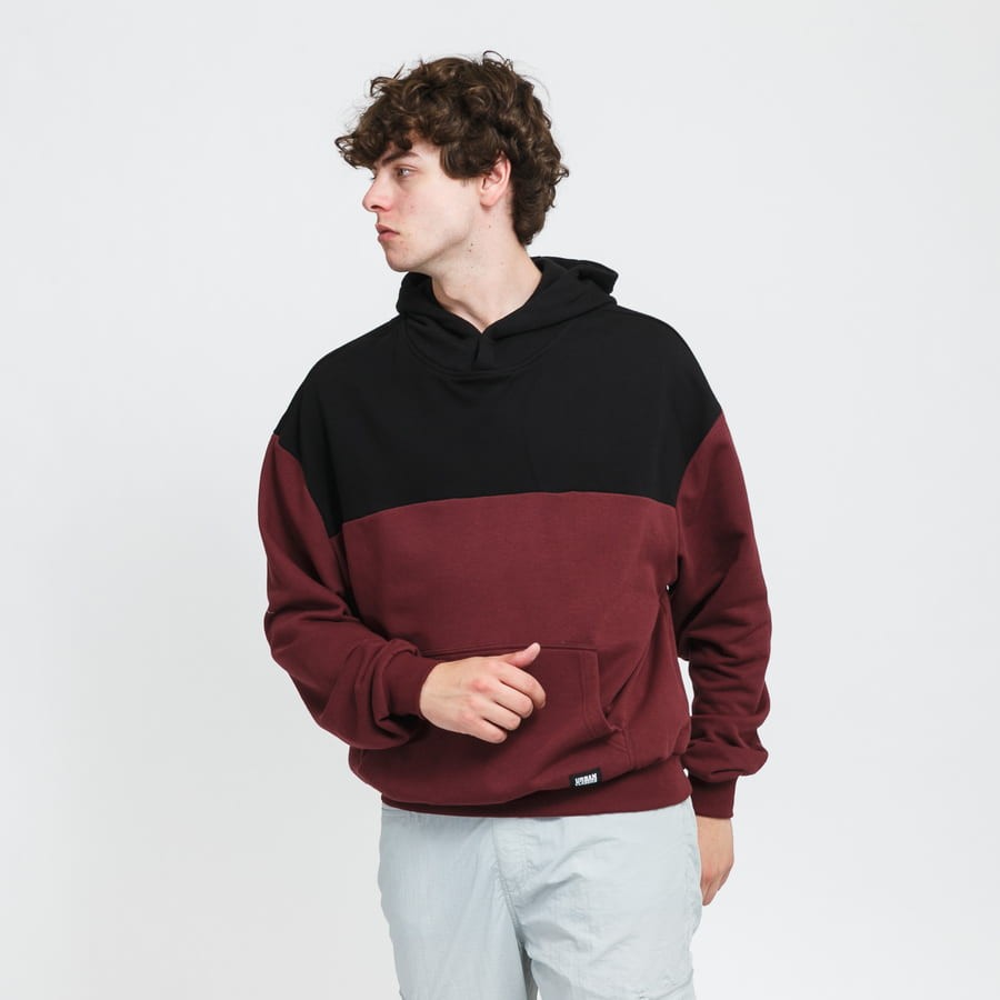 Sweatshirt Urban Classics Upper Block Hoody Burgundia | TB4395 red, 0