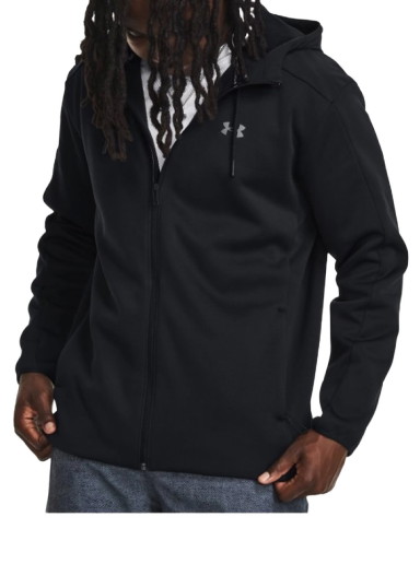 Sweatshirt Under Armour Essential Swacket Full-Zip Hoodie Fekete | 1378824-001