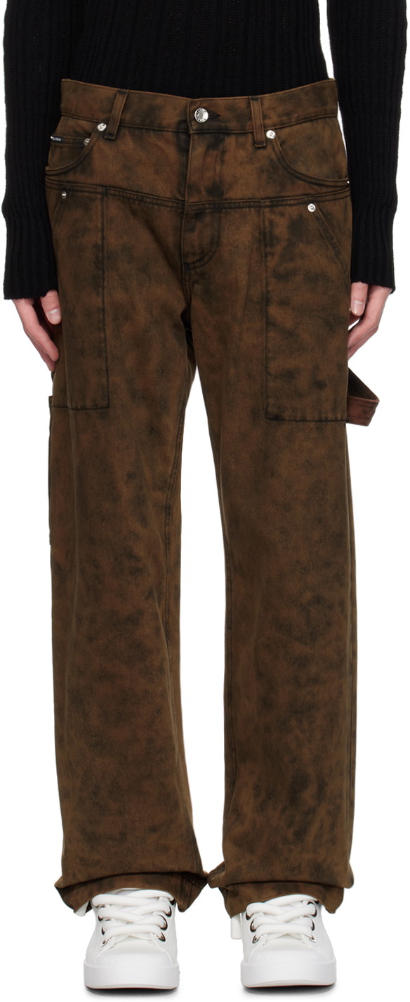 Farmer Dolce & Gabbana Brown Plaque Jeans Barna | GV7VHDG8JL0