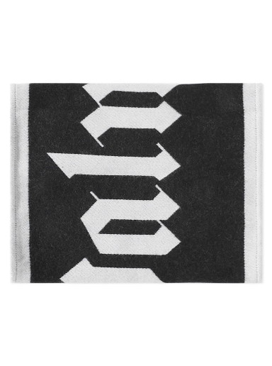 Sálak és kendők Palm Angels Macro Logo Scarf Black/White Fekete | PMMA025C99KNI0021001