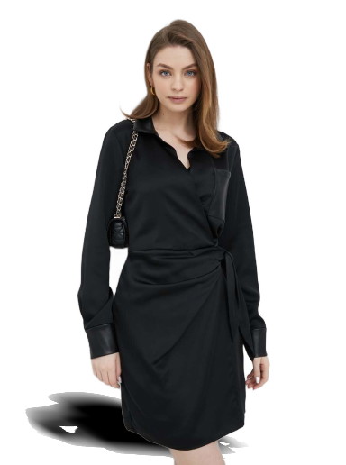 Ruha DKNY Wrap Front Dress Fekete | P3ABRODB
