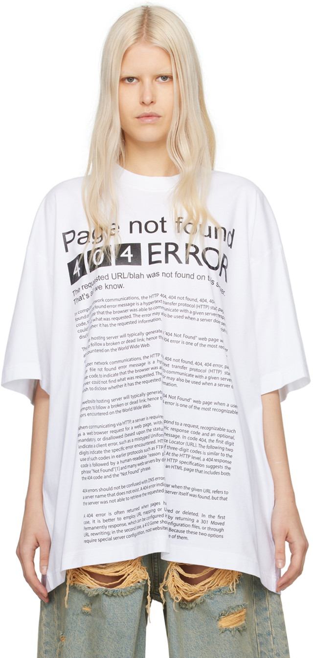 Póló VETEMENTS 'Page Not Found' T-Shirt Fehér | UE64TR210W