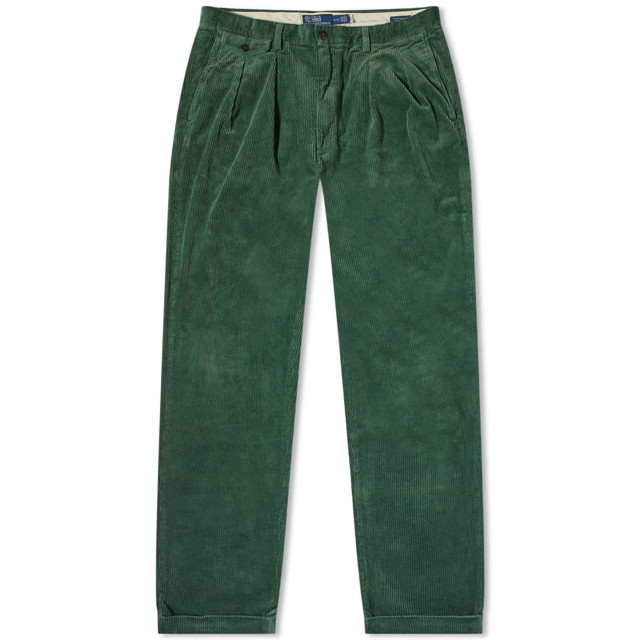 Nadrág és farmer Polo by Ralph Lauren Polo Ralph Lauren Pleated Corduroy Pant Meadow Green Zöld | 710882543003