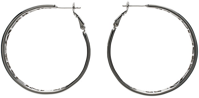 Fülbevaló VETEMENTS Small Logo Hoop Earrings Szürke | UE64EA180S