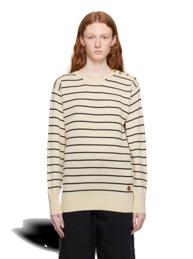 Pulóver Moncler Striped Crewneck Bézs | I10939C00018M2911