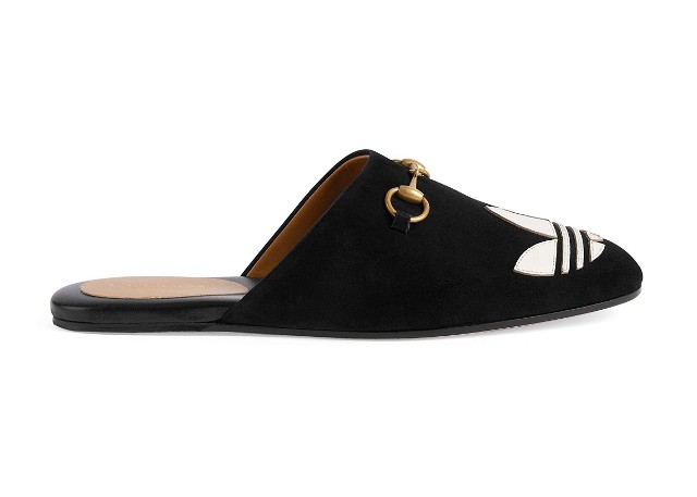 Sneakerek és cipők Gucci adidas x Trefoil Slipper Black W Fekete | 702211 DE8X0 1060