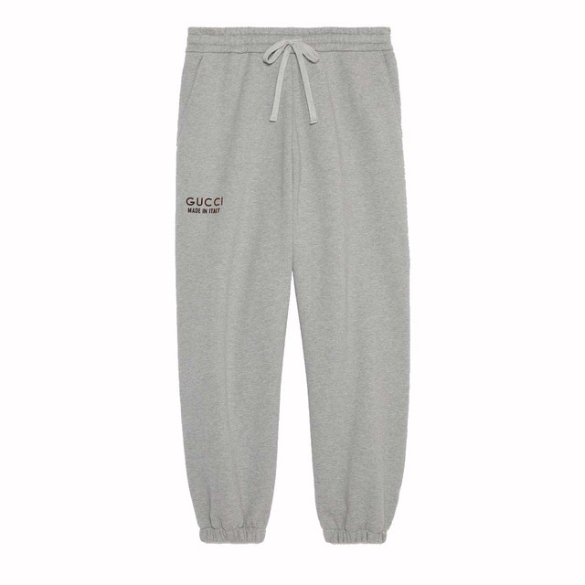 Sweatpants Gucci Cotton Sweatpant with Print Grey Szürke | 768455 XJF3Y 1230