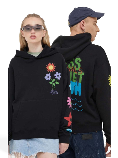 Sweatshirt GUESS Front and Back Print Sweatshirt Fekete | M3GQ25KBQO2