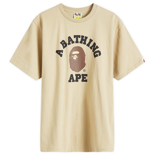 Póló BAPE A Bathing Ape College T-Shirt Bézs | 001TEK301001M-BGE