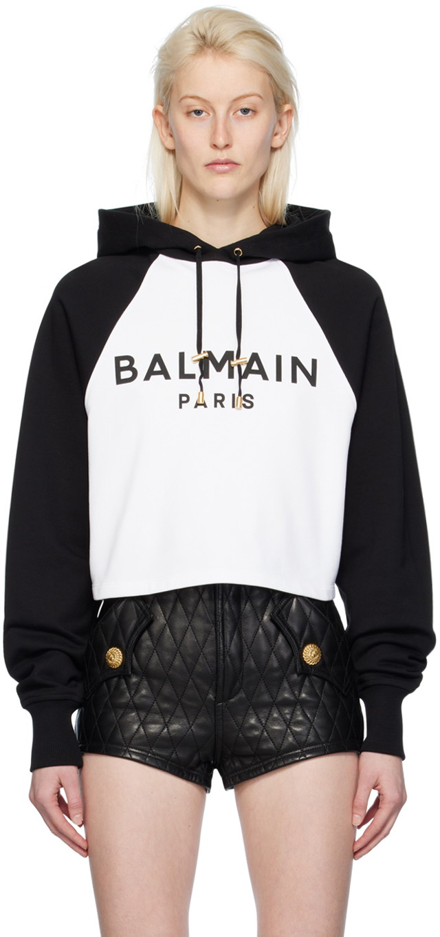 Sweatshirt Balmain Raglan Hoodie Fehér | CF1JP034BB02