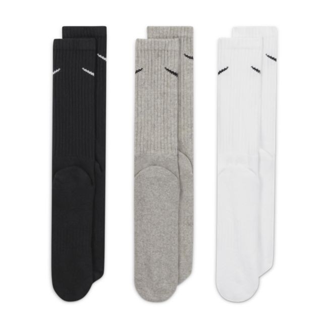 Zoknik és harisnyanadrágok Nike Cushioned Training Crew Socks (3 Pairs) Fémes | SX4508-965, 0