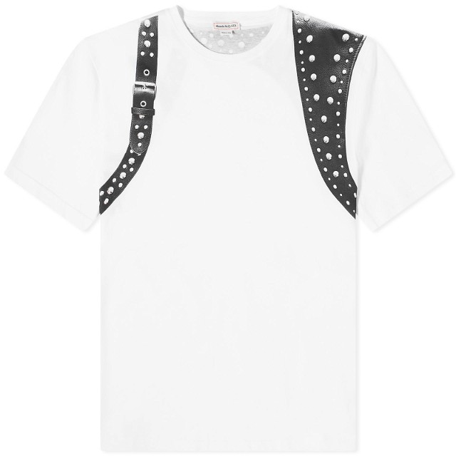 Póló Alexander McQueen Stud Harness Print T-Shirt Fehér | 776329QTAAJ-0909