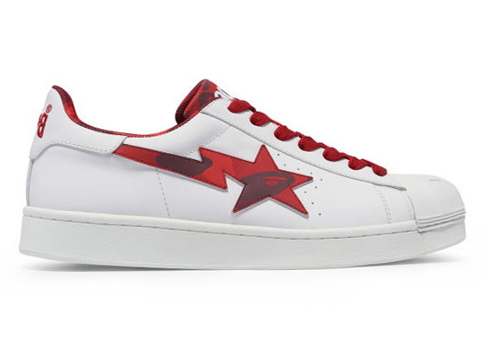 Sneakerek és cipők BAPE A Bathing Ape Skull Sta White Red Fehér | 1J20191007-RED