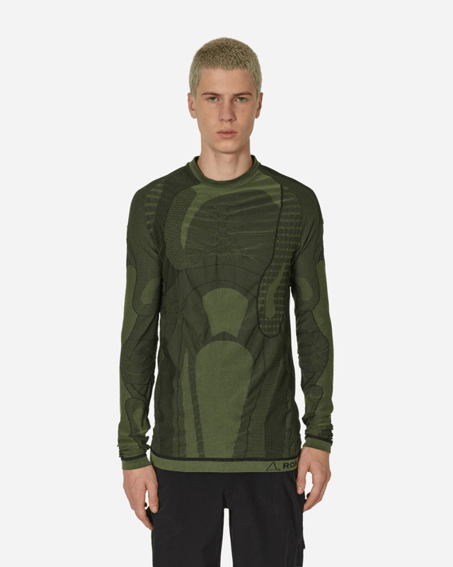 Póló ROA Seamless Longsleeve Top Dark Green Zöld | RBMW083FA60 GRN0003