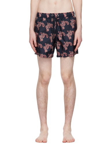 Rövidnadrág Moncler Printed Shorts Sötétkék | I10912C00004596PD