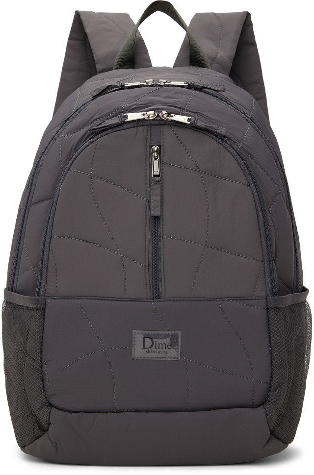 Gray Quilted Backpack