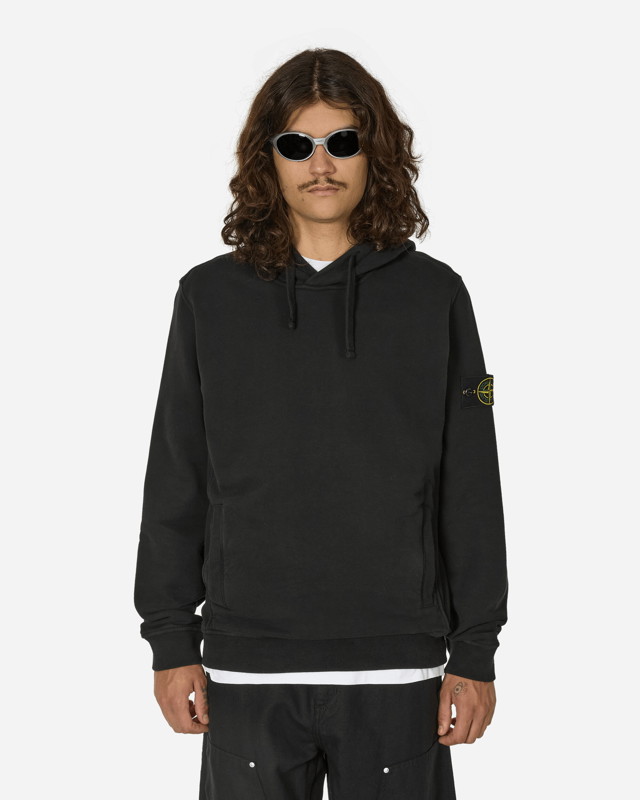 Sweatshirt Stone Island Garment Dyed Hooded Sweatshirt Black Fekete | 811560820 V0029