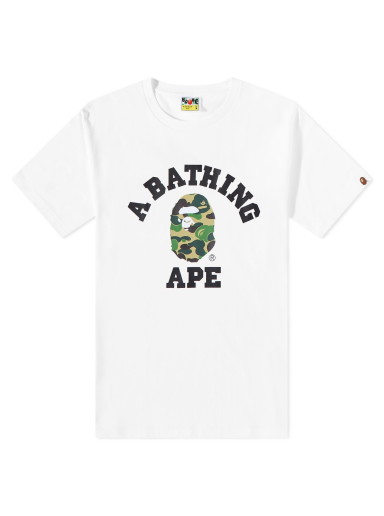 Póló BAPE ABC Camo College T-Shirt White Green Fehér | 001TEJ302005L-WGN