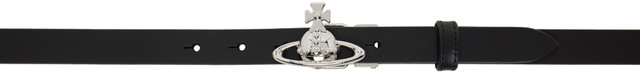 Övek Vivienne Westwood Small Orb Buckle Belt Fekete | 8201006HU-L0022-LA