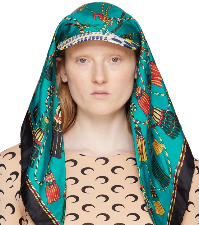 Kupakok Marine Serre Regenerated Silk Scarves Veiled Cap Zöld | UHG028