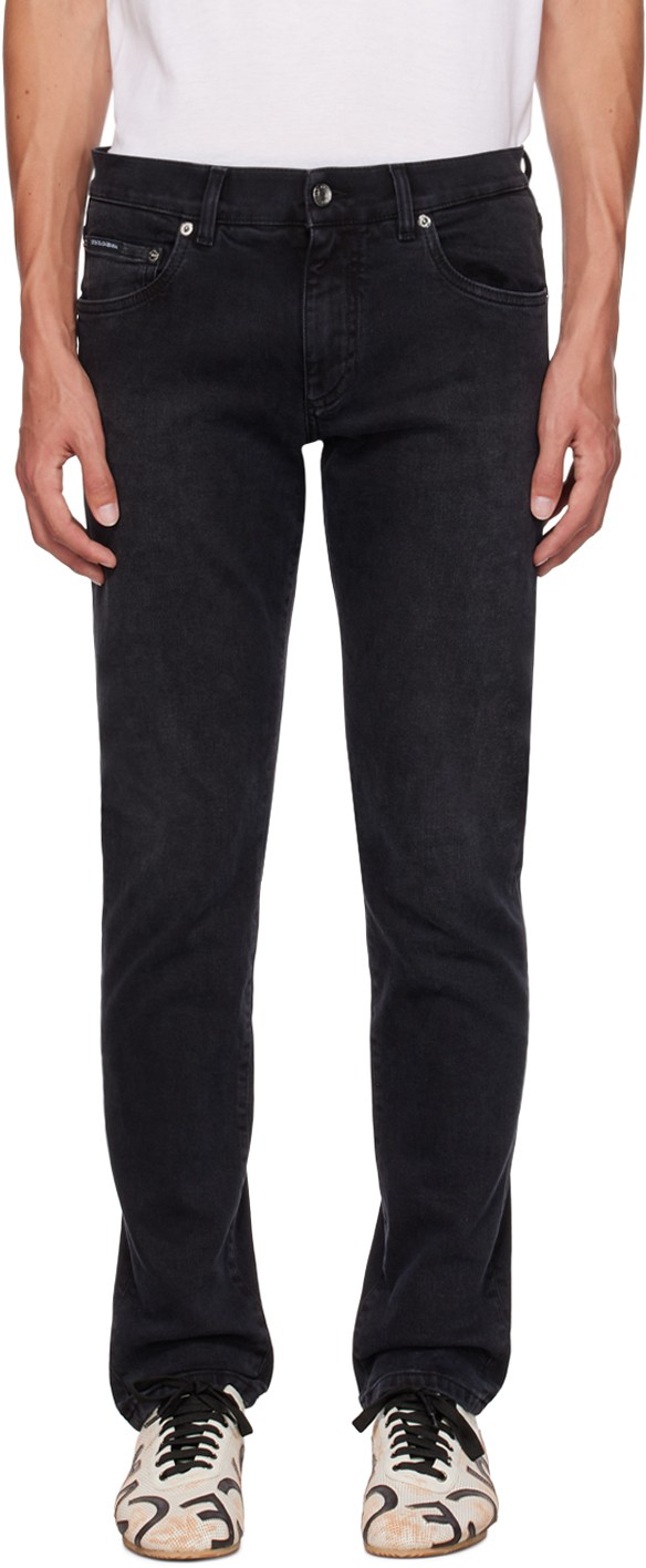 Farmer Dolce & Gabbana Black Slim-Fit Jeans Fekete | GY07CDG8HW4, 0